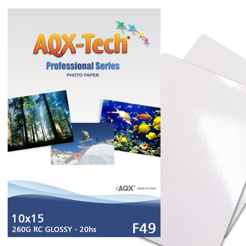 Papel Foto Pro RC Glossy Brillante Premium 10x15 260grs por 20 Hojas AQX F49