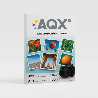 Papel Fotografico Glossy Brillante A3+ 115grs por 100 Hojas AQX F53