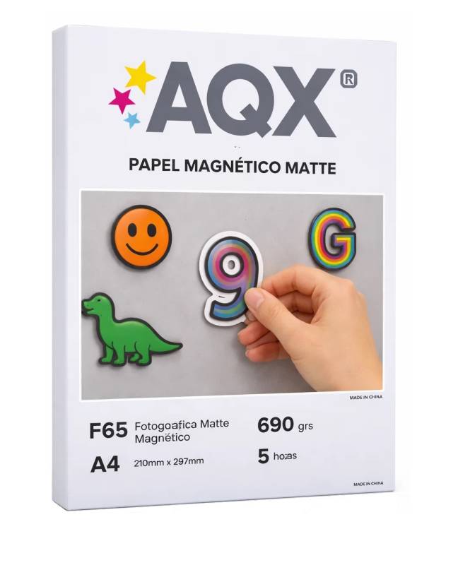 Papel Fotografico Magnetico Imantado Matte A4 690grs por 5 Hojas AQX F65