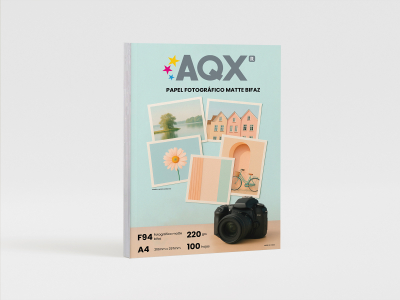 Papel Fotografico Matte Bifaz A4 220grs por 100 Hojas AQX F94