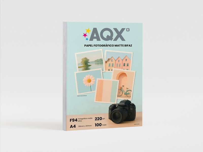 Papel Fotografico Matte Bifaz A4 220grs por 100 Hojas AQX F94