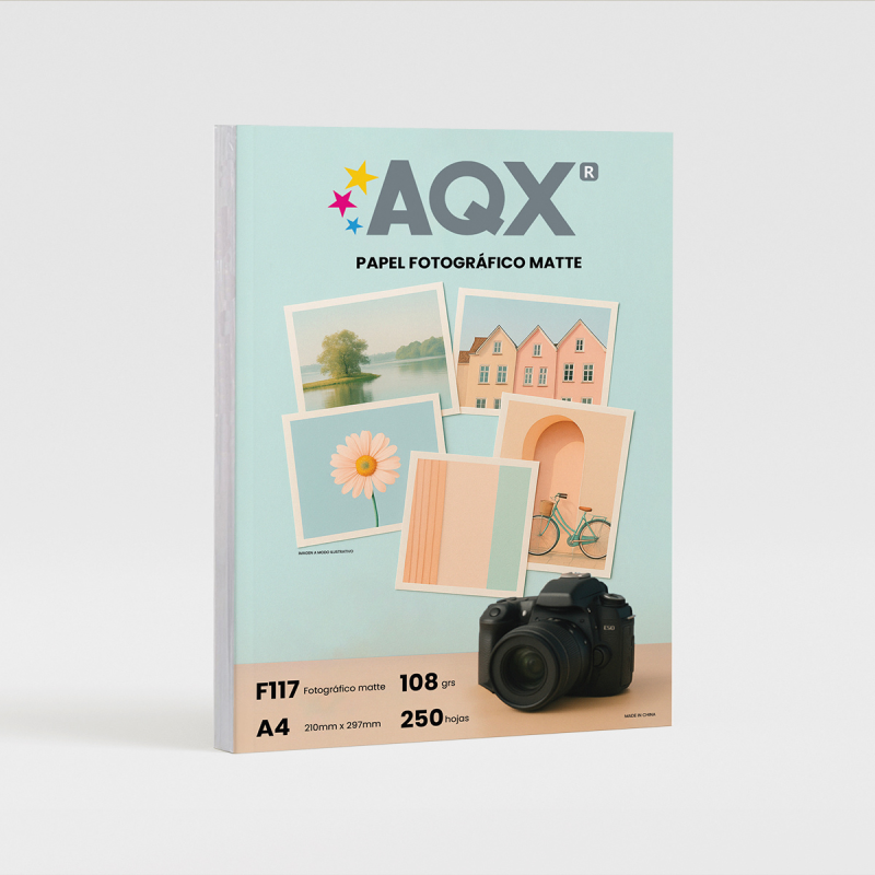 Papel Fotografico Matte A4 108gr por 250 Hojas AQX F117
