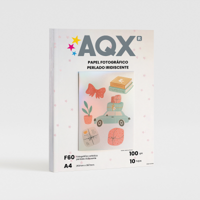 Papel Fotografico Blanco Brillante Iridiscente A4 Hoja Fina 10 Hojas AQX F60a