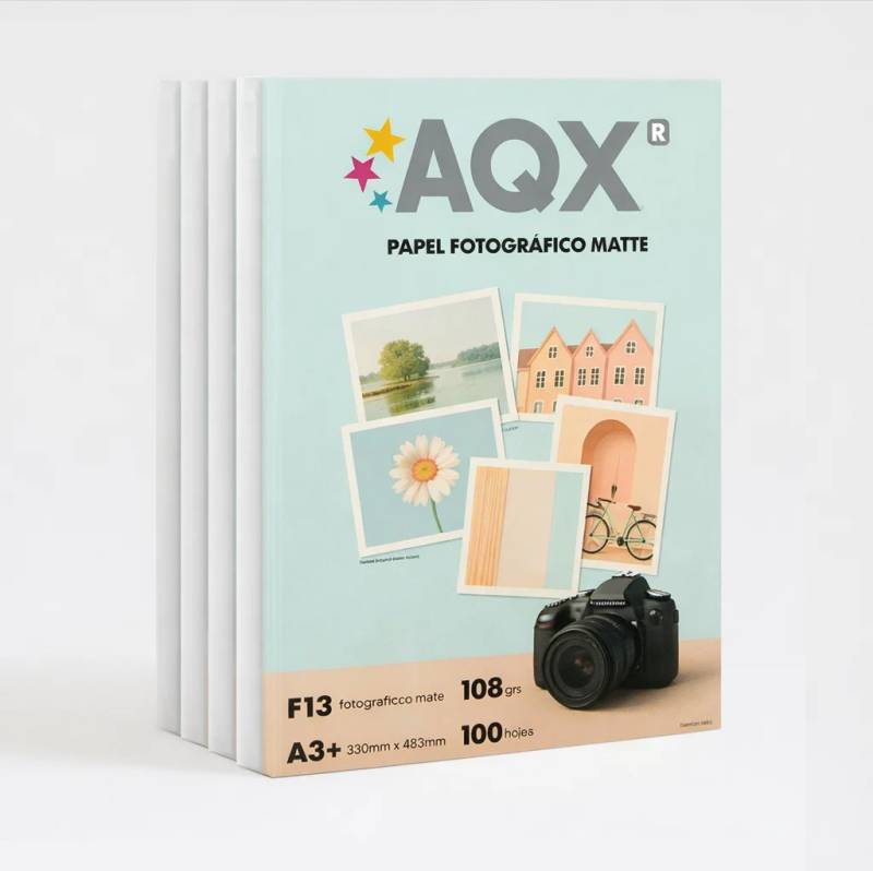 Combo Papel Fotografico Matte A3+ 108grs por 500 Hojas AQX F13x5