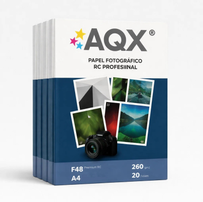 Combo Papel Foto Pro RC Glossy Brillante Premium A4 260grs por 100 Hojas AQX F48x5