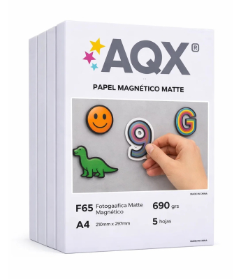 Combo Papel Fotografico Magnetico Imantado Matte A4 690grs por 25 Hojas AQX x5