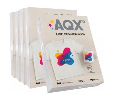 Combo Papel de Sublimacion A4 100grs por 500 Hojas AQX SUBx5