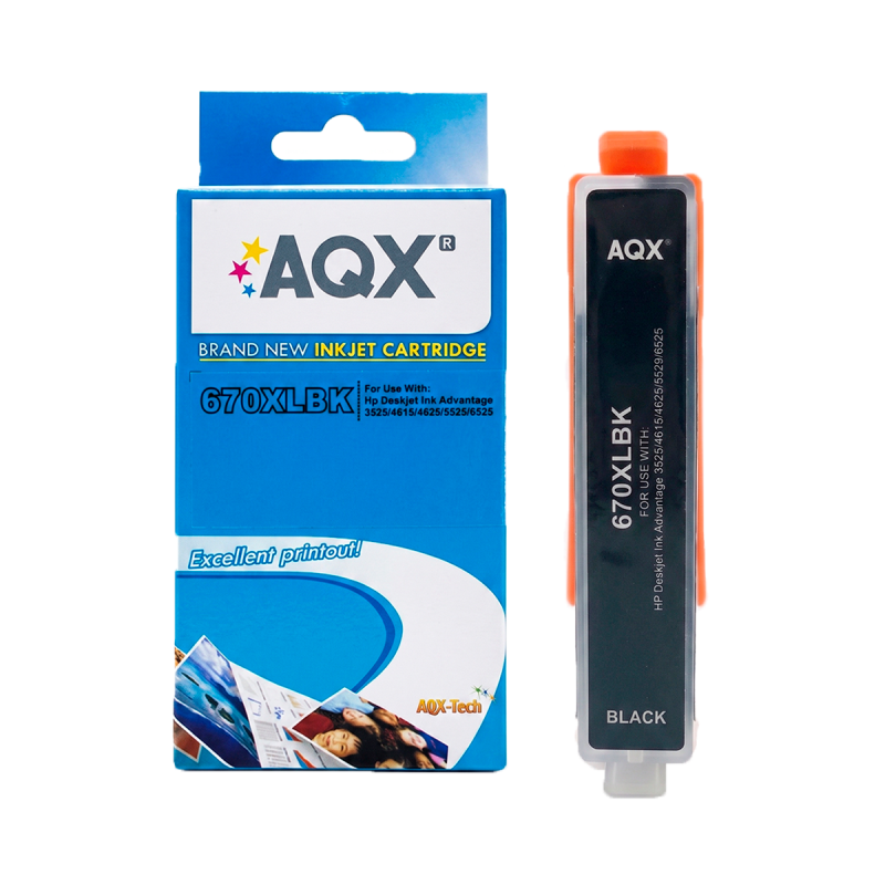 Cartucho Alternativo AQX-TECH 670 Negro Para HP