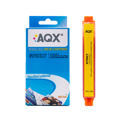 Cartucho Alternativo AQX-TECH 670 Amarillo Para HP