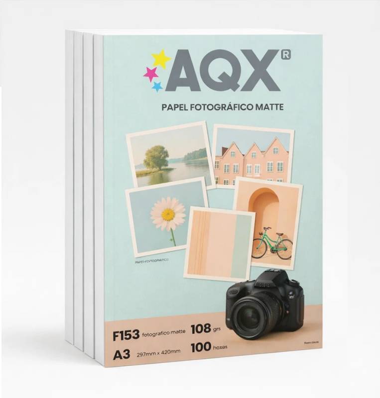 Papel Fotografico Matte A3 (297 x 420) 108grs por 500 Hojas AQX F153x5