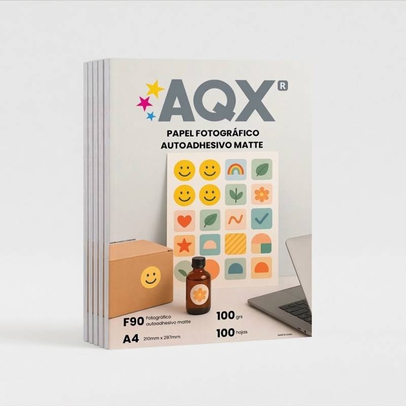 Combo Papel Autoadhesivo Matte A4 100gr por 500 hojas AQX F90x5