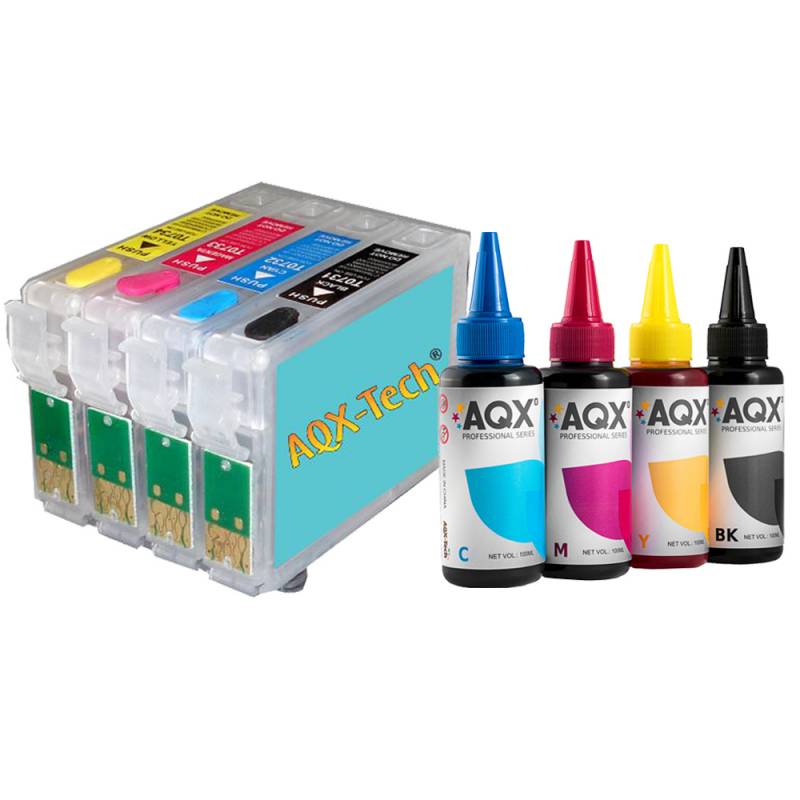 Cartuchos Recargables AQX Para Epson T23 / T24 / TX105 / TX115 + 400ml