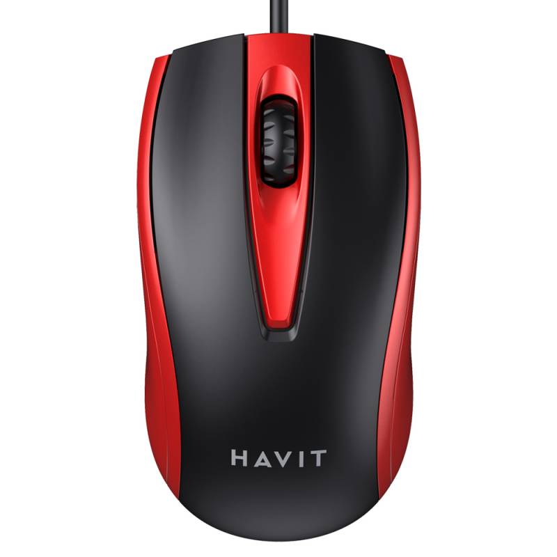 Mouse Optico Havit MS871 Negro y Rojo