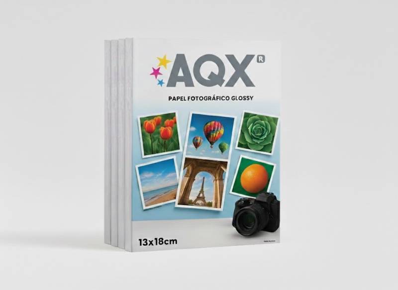 Combo Papel Fotografico Glossy Brillante 13x18 200gr por 500 Hojas AQX F112x5