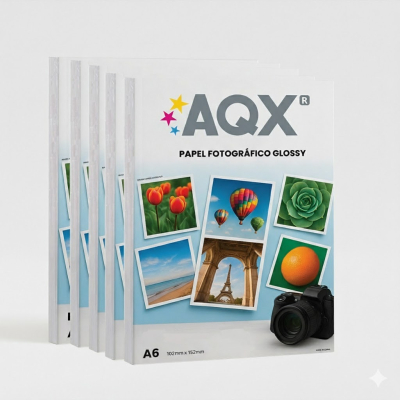 Combo Papel Fotografico Glossy Brillante 10x15 230gr por 500 Hojas AQX F119x5