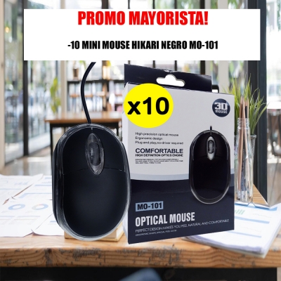 KIT Mini Mouse Hikari M101 Negro x 10 unidades