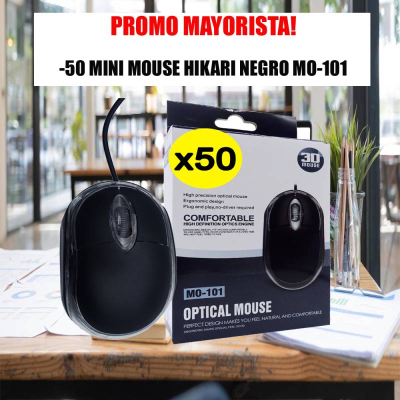 KIT Mini Mouse Hikari M101 Negro x 50 unidades