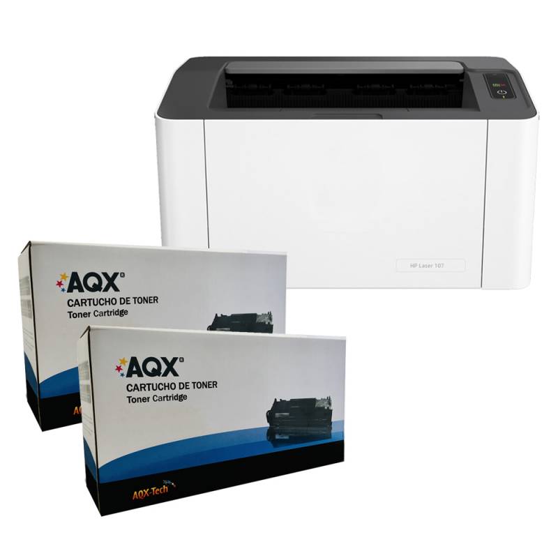 Impresora Laser HP 107W Inalambrica + 2 Toner AQX 105a SIN CHIP