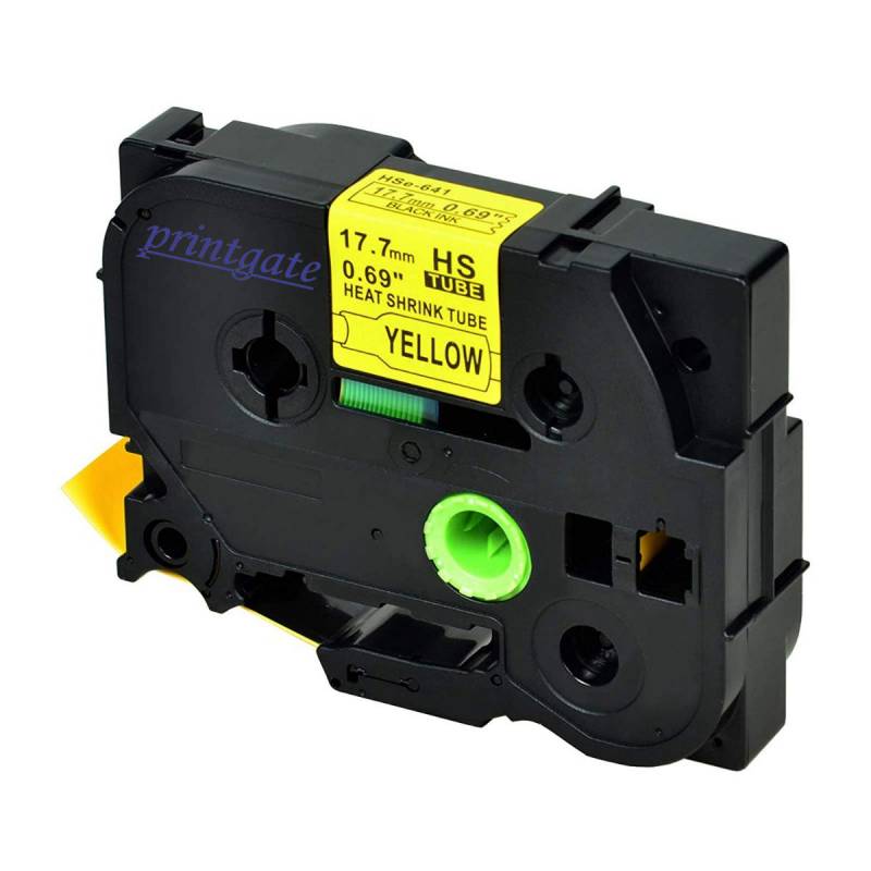 Cinta Rotuladora Printgate HS611 Negro s/ Amarillo Termocontraible 5,8mm x 1,5m P/ Brother