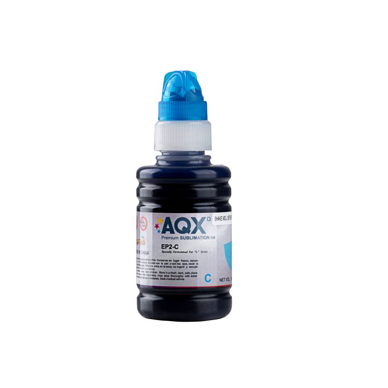 Tinta AQX de Sublimacion por 100ml Cian - Nueva botella con pico de recarga