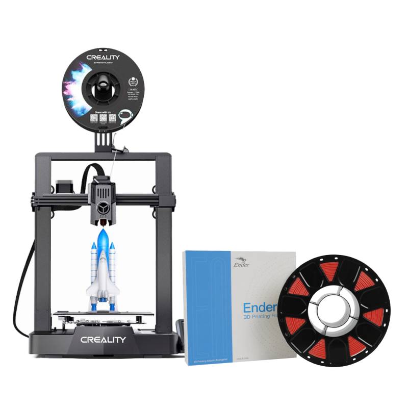 Impresora 3D Creality ENDER-3 V3 KE + Filamento Rojo 1kg 1,75mm