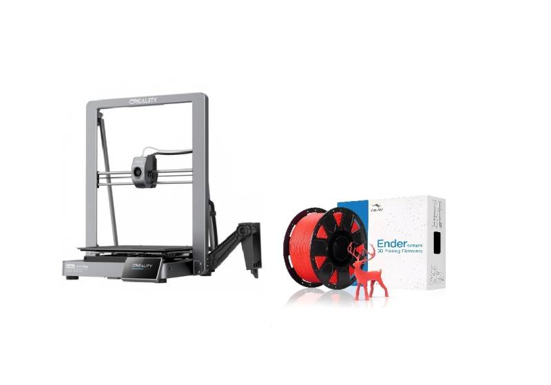 Impresora 3D Creality ENDER-3 V3 PLUS + Filamento Rojo 1kg 1,75mm