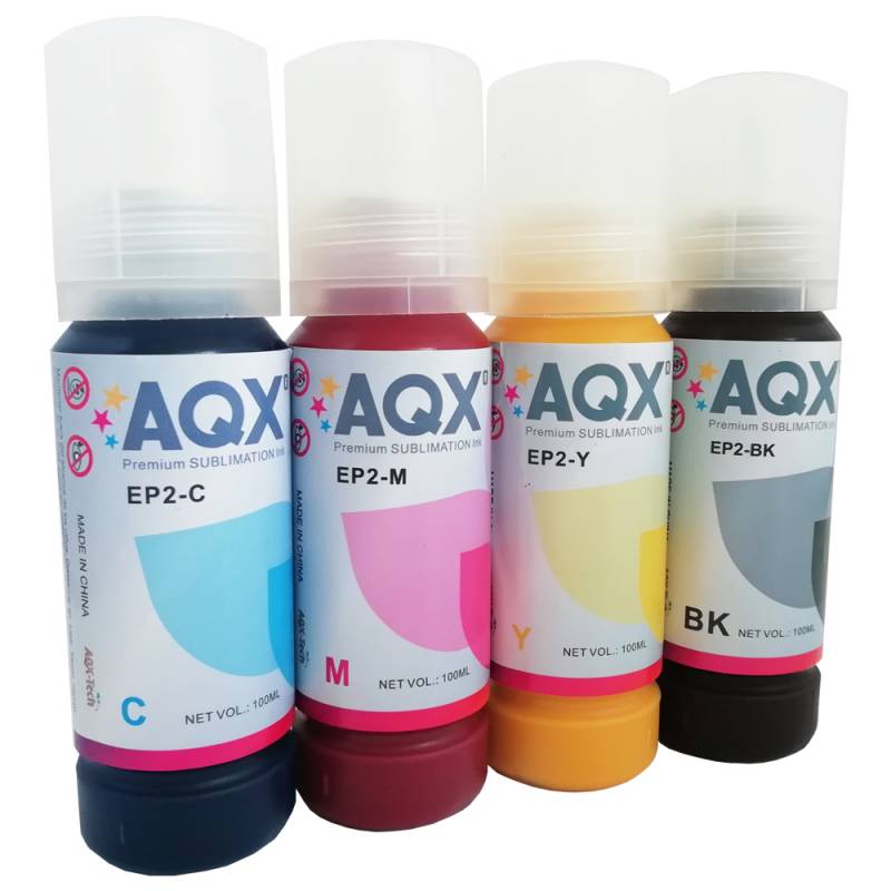 Combo Tinta Sublimacion AQX-TECH (4 X 100ML) Pico Vertedor Para L3110 L3150