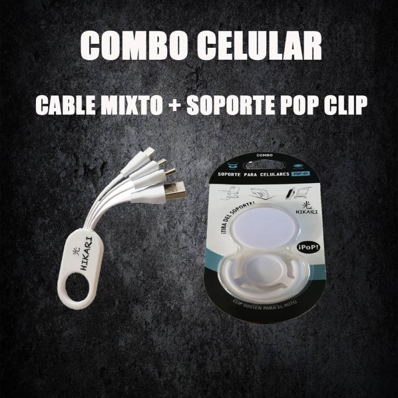 Combo Celular 2: Cable + Pop Clip