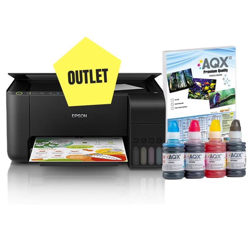 Impresora Epson L3250 Wifi Multifuncion Ecotank + Tinta Fotográfica Aqx 400ml OUTLET