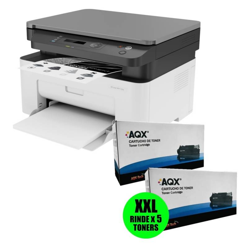 Impresora Laser HP M135w Multifuncion + 1 Toner AQX 105a sin chip + 1 Toner AQX 105a con chip