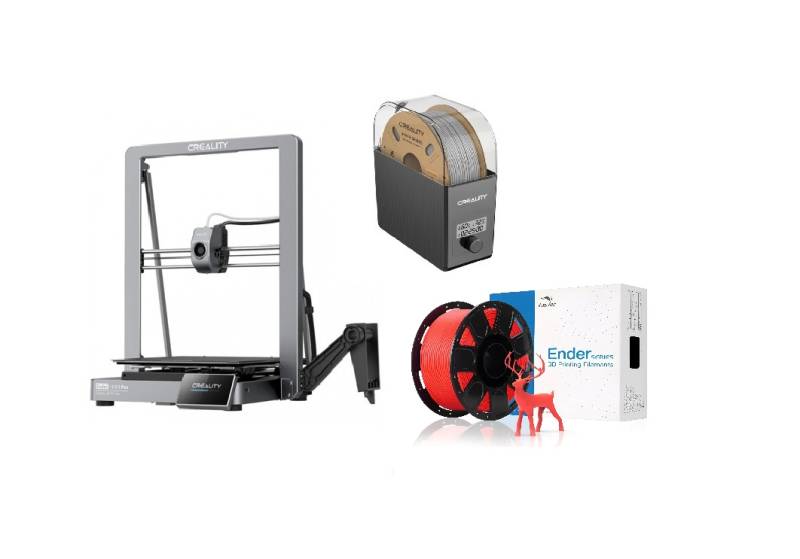 Combo Impresora 3D Creality ENDER-3 V3 PLUS + Secadora de Filamento Creality Dry Box SpacePi SE + Filamento Rojo x1kg