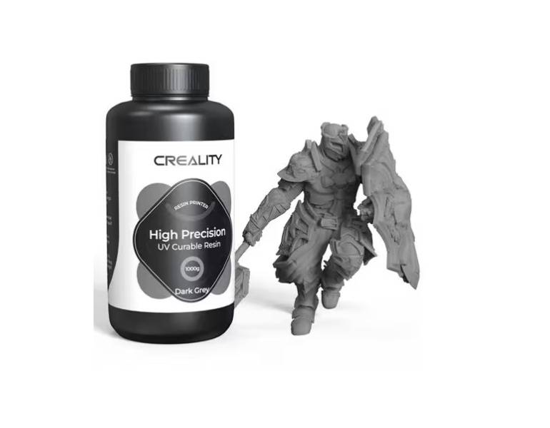 Resina Curado UV LCD 8K de Alta Precision Creality p/Imp 3D por 1KG Color Gris oscuro