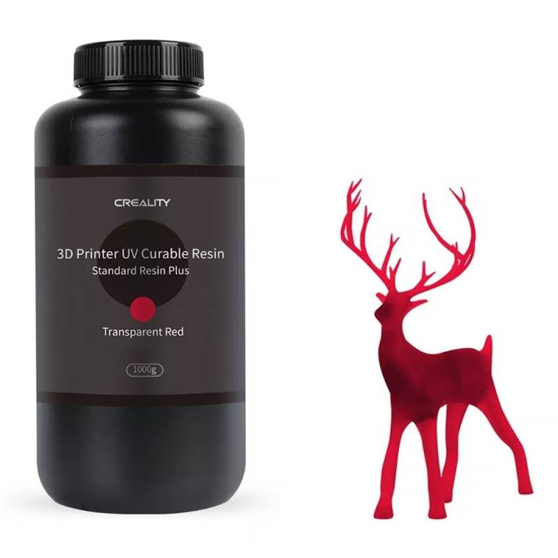 Resina Standard PLUS Creality 3D por 1 KG Rojo Transparente