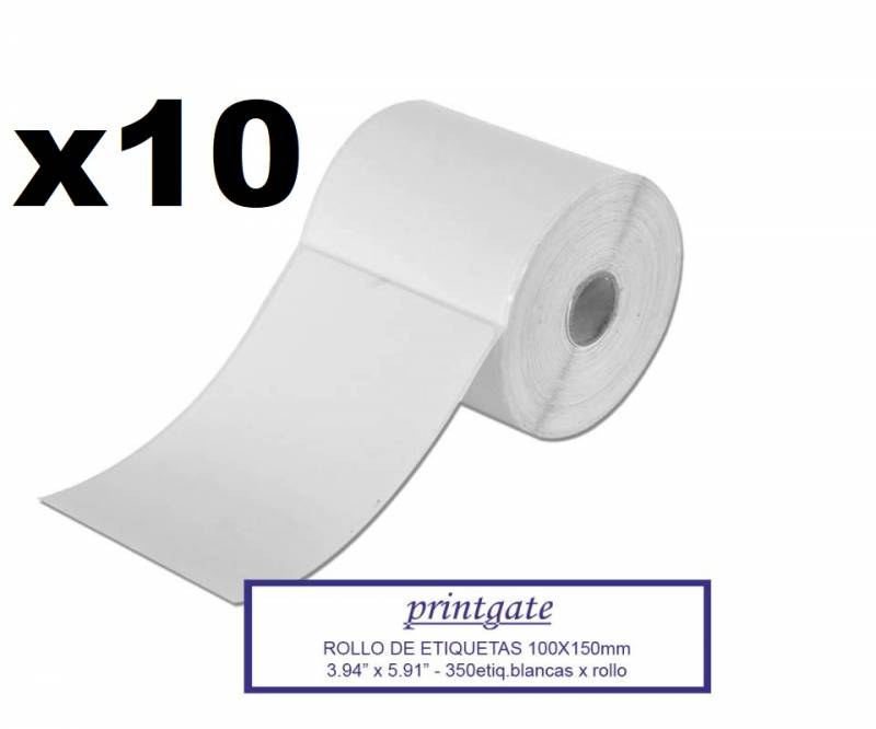KIT Rollo de Etiquetas 100x150 x10 unidades